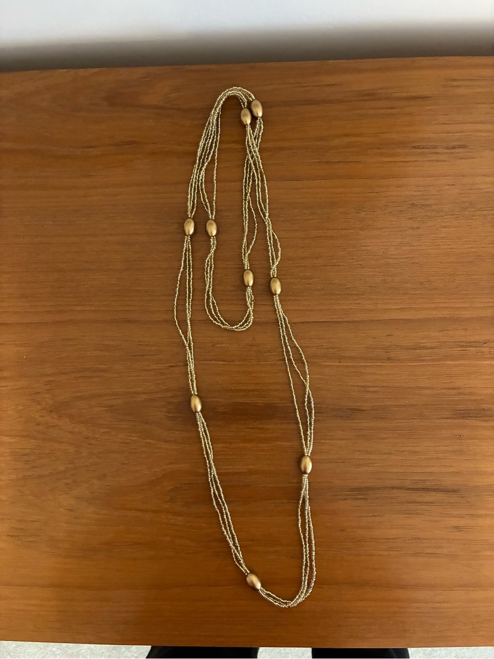 Vintage Gold Multi-Strand Bead Necklace